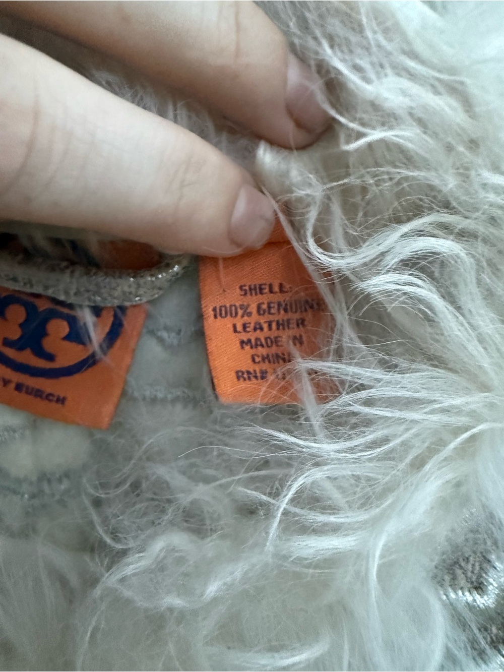 Tory Burch Metallic Shearling Brocade Vest - Picture 2 of 4